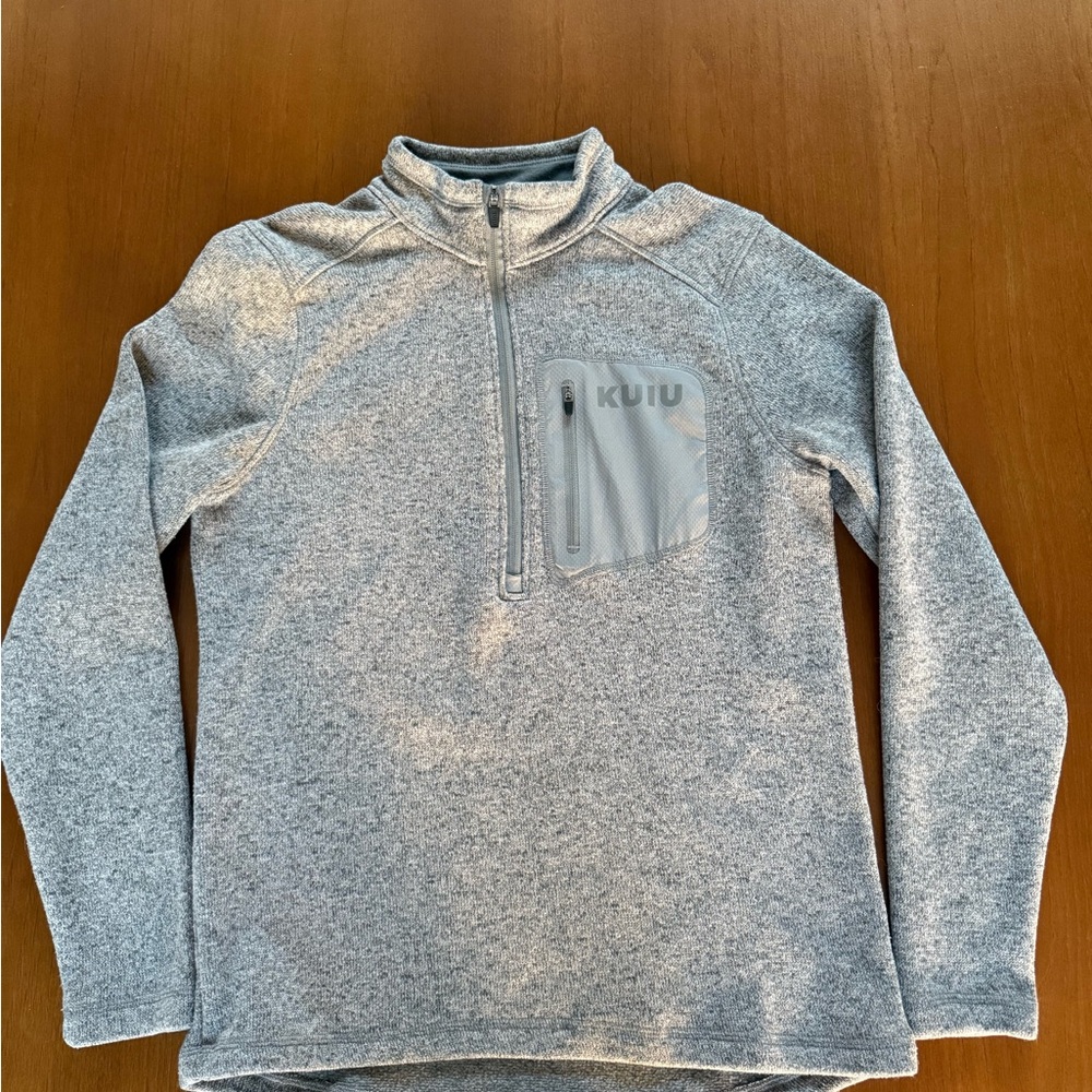 KUIU Light Gray base camp quarter Zip-Up Men's Sweater